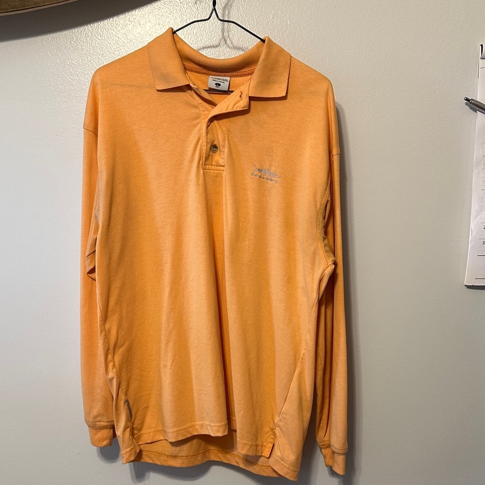 Columbia Orange Long Sleeve Polo Shirt
